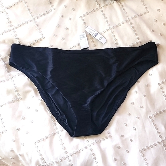 NWT J. Crew high rise cheeky ribbed black bikini bottoms - Picture 2 of 6